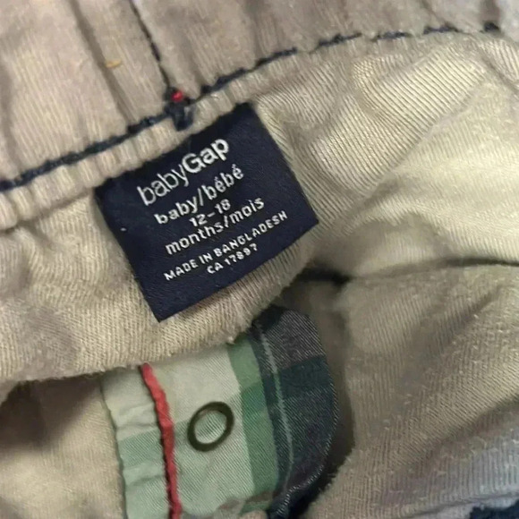 GAP - pull on lined plaid pants. Size 12-18 months - Picture 3 of 4
